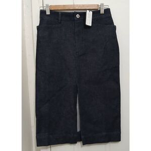 Heirloom amalgam new york womens small pencil jeans skirt dark blue split front